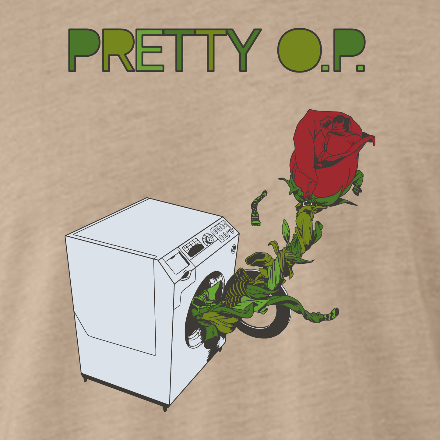 Pretty O.P. Clothes Rose T-shirt - Dry (Tan)