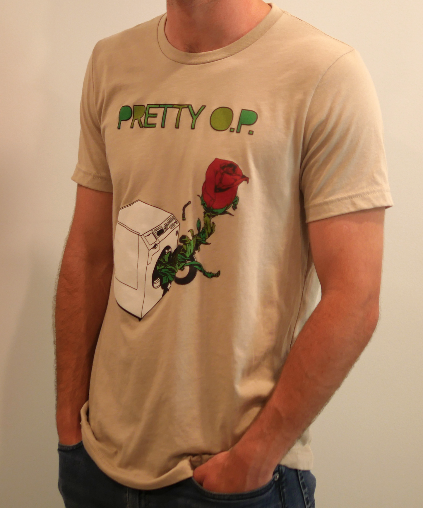 Pretty O.P. Clothes Rose T-shirt - Dry (Tan)